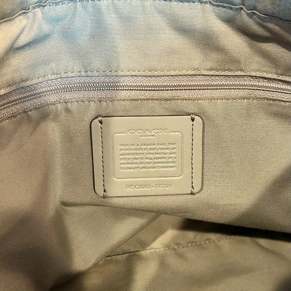 COACH Jes Elephant Gray Pebble Leather Shoulder Bag Model 76701 - Picture 11 of 13